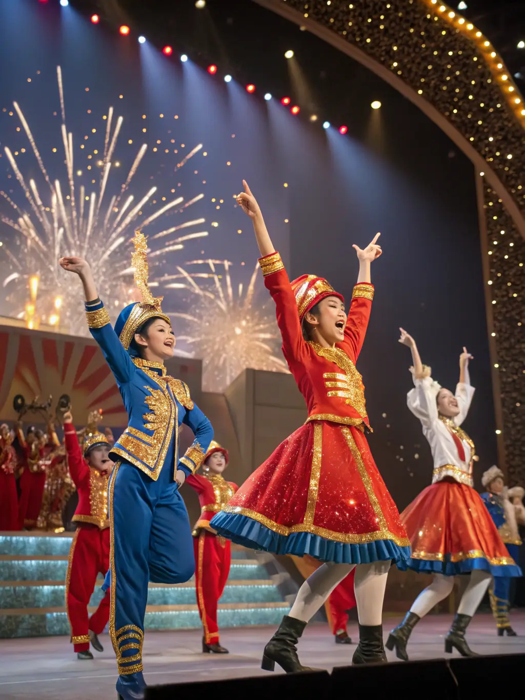 A heartwarming scene from a cultural event organized by ASSOCIATION ANGOULM PROD, depicting performers on stage and an enthusiastic audience, highlighting the organization's efforts to enhance cultural access and community engagement.
